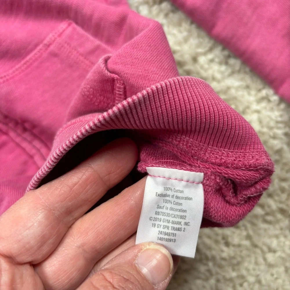 Gymboree Girls Pink Full Zip Hoodie Rainbow Heart‎ Sweatshirt XL 14 100% Cotton